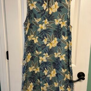 Tommy Bahama Teal Strapless Maxi Dress with Yellow Floral Print
